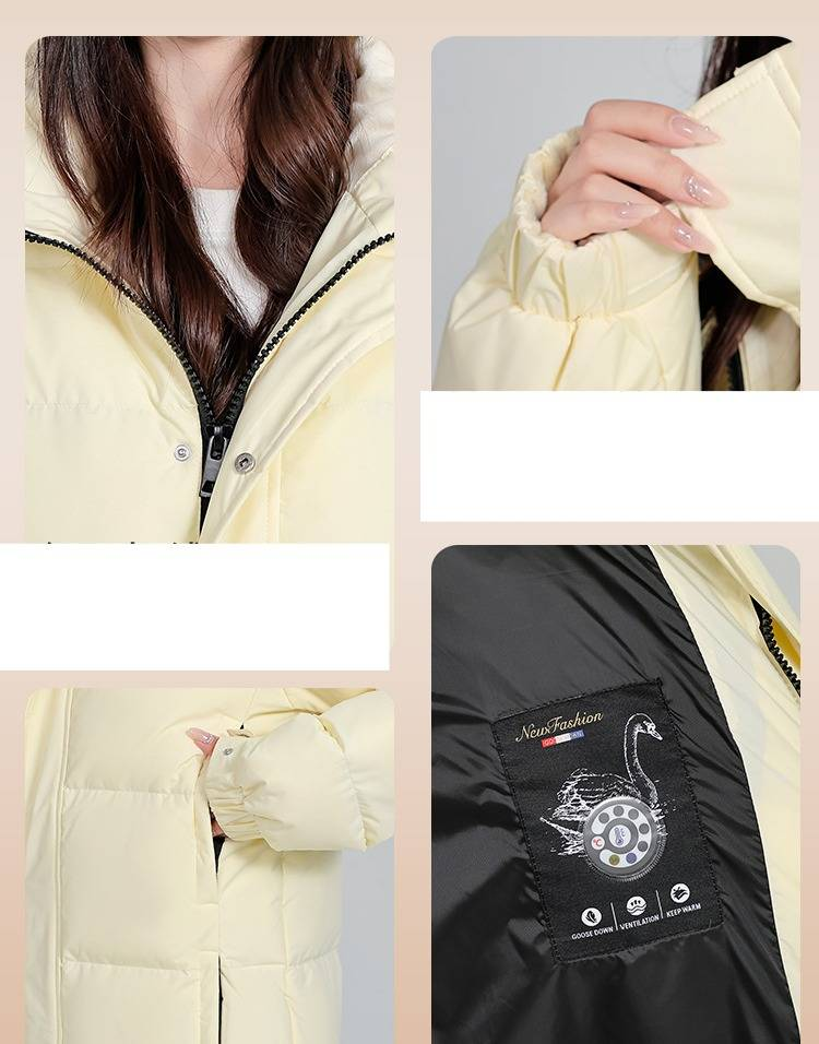 Unisex Long Down Coat With 550 Fill Power White Duck Feather, Windproof & Thermal Winter Jacket For Men & Women, Oversized Hooded Parka_voghion.com