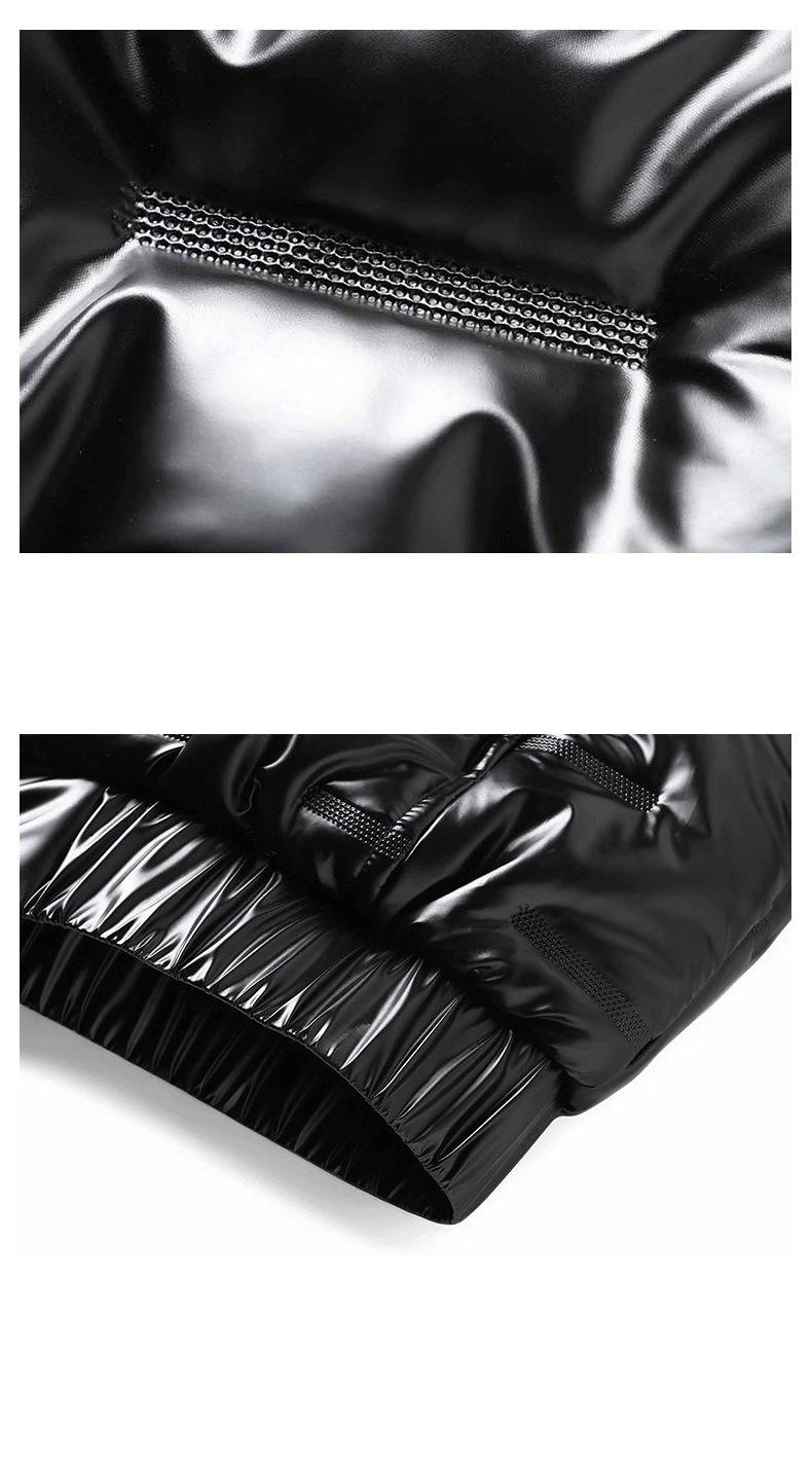 Piumino invernale con finitura metallizzata – Cappotto slim fit con cappuccio e rivestimento in poliestere lucido (M-5XL)_voghion.com