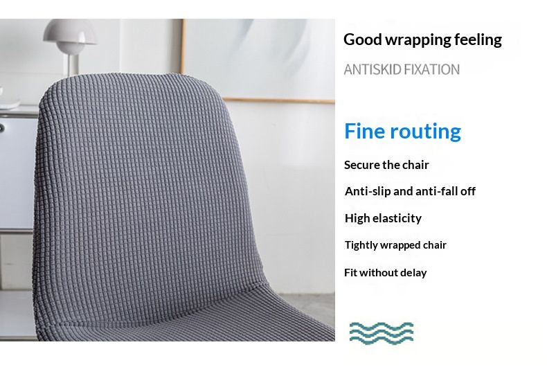 Non-Slip Polyester Chair Covers – Modern Solid Color Stretchable Seat & Back Protectors, Universal Fit For Dining & Office Chairs_voghion.com