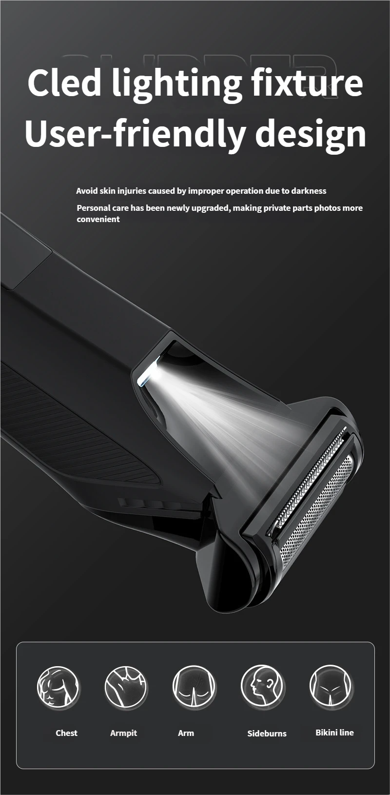 2-in-1 elektrische lichaamshaartrimmer, waterdichte knipbeurt voor het hele lichaam, scheermes, mannelijke en vrouwelijke intieme haarverzorging, schaamhaar- en beenhaartrimmer_voghion.com