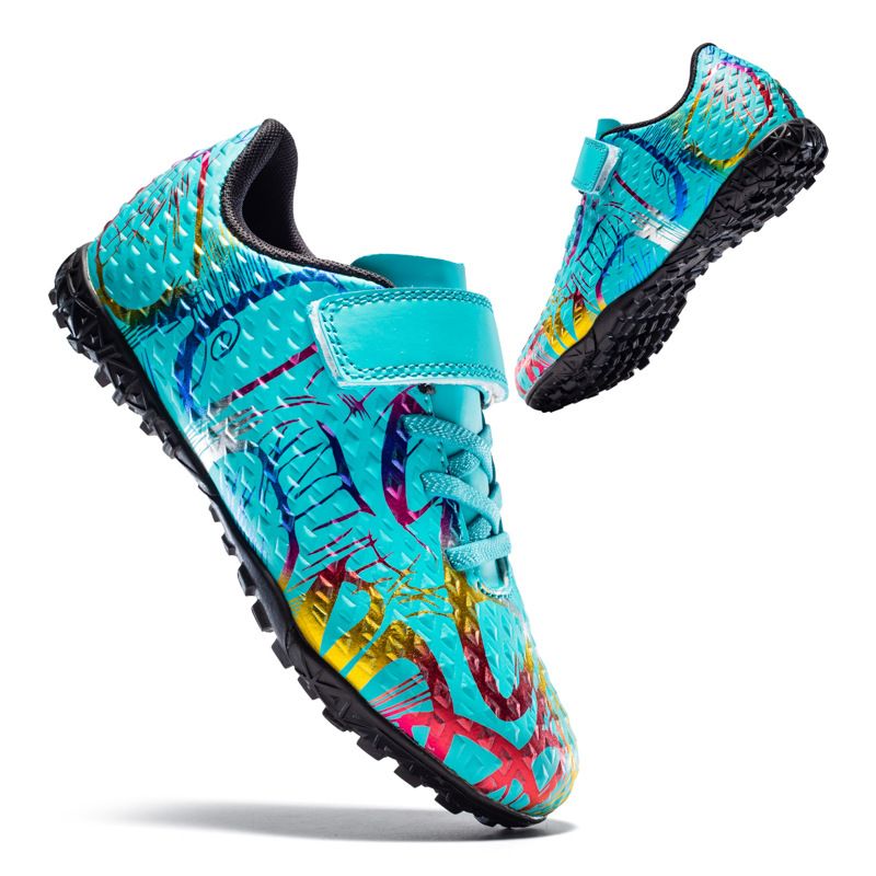 Kinder Fußballschuhe Jungen und Mädchen gebrochene Nägel Klettverschluss Kunstrasen Schule Spiel Trainingsschuhe_voghion.com