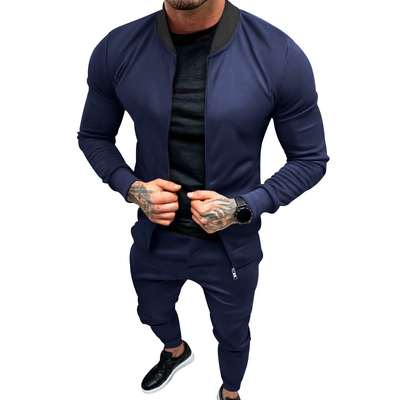 2023 neue Kontrast Jacke Frühling und Herbst Reversible Stehkragen Hübsches Große Größe männer Set_voghion.com