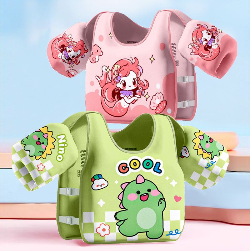 Xiaolu kindervest zonder opblazen, jongens en meisjes, drijvende mouwen, armbanden, baby-beginnerszwempak_voghion.com