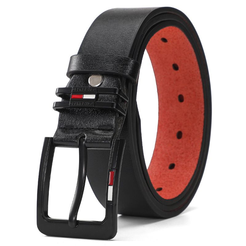 VOOTHOST Gürtel für Männer Markendesign Leder Klassische Legierungsstifte Schnalle Taillengürtel Punk für Jeans Freizeit Bund F0047_voghion.com
