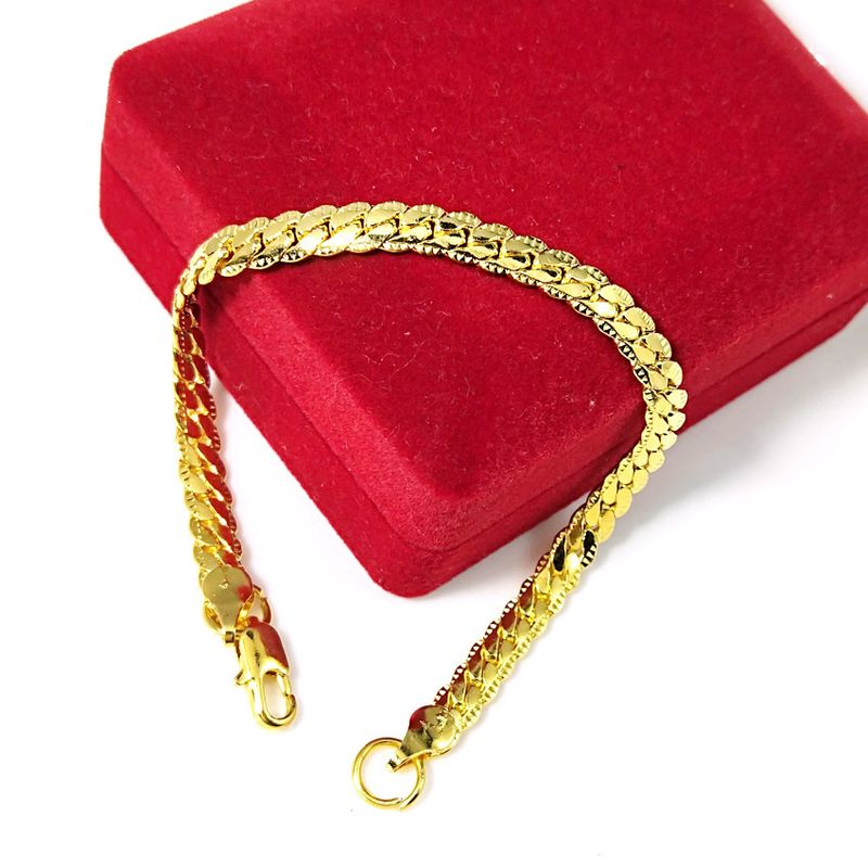 Silber DIY Europäischer Schmuck Mode Golden 5MM Side Whip Armband, Mode Aussehen Kette Armband für Dating_voghion.com