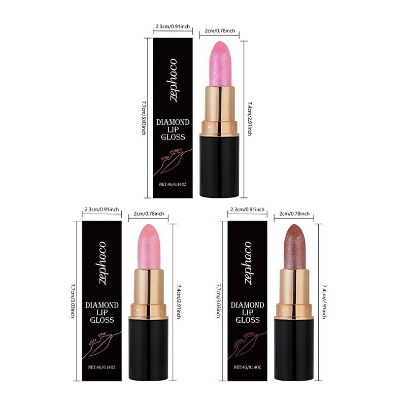 ZEPHOCO Lipstick Series Natural Color Bright Smooth Plump Lips Shimmer Lip Gloss_voghion.com