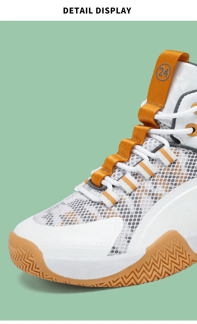 Høst 2023 Barn High Side Basketball Sko Gutte Mesh Basket Boots Antislip gummisåle Store Barn Fiess Casual_voghion.com