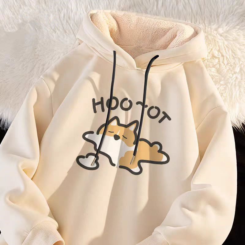 Felpa con cappuccio in lana d'agnello da uomo, felpa invernale alla moda e spessa, calda e ampia per autunno e inverno, taglia 12_voghion.com