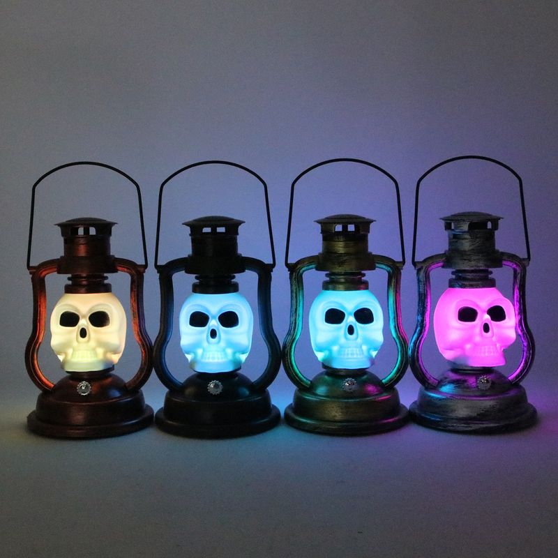 Cross Border Skull Pumpkin Lantern Halloween Battery Lantern Outdoor Garden Camping LED Portable Kerosene Lamp_voghion.com