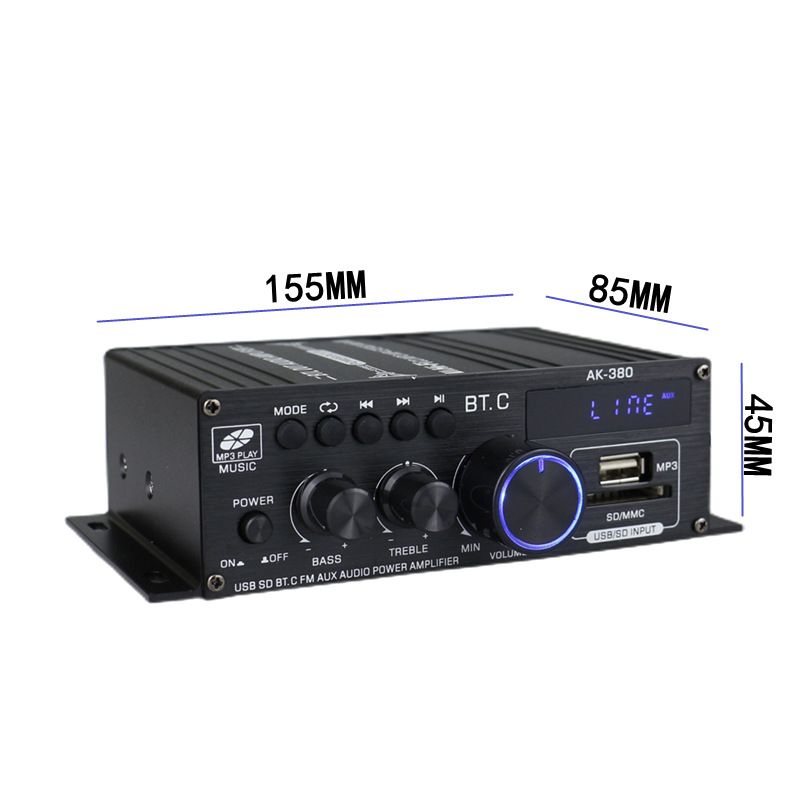 Amplificatore Bluetooth per auto e casa AK380 12v Prodotto più venduto_voghion.com