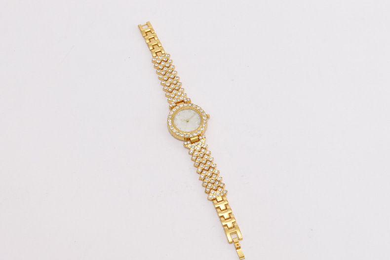 Full Diamond Fashion Inlaid Shell Face Women's Watch Bracelet Model_voghion.com