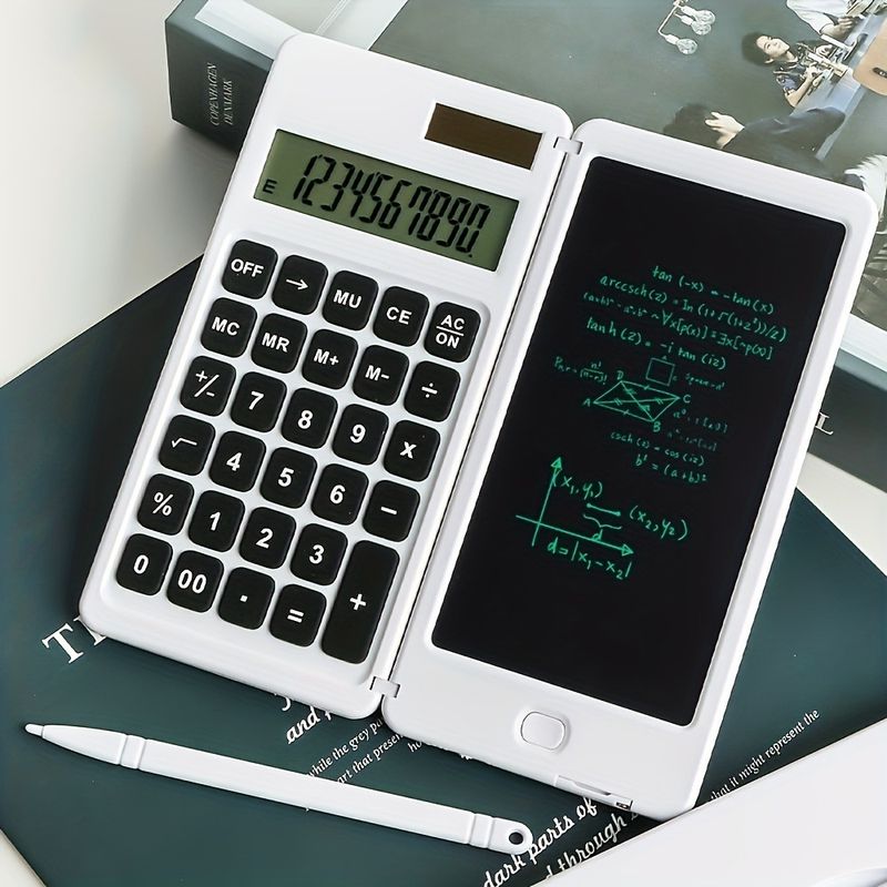 Creative Solar Calculator Handwriting Board Folding Portable Student Electronic Calculator Office_voghion.com