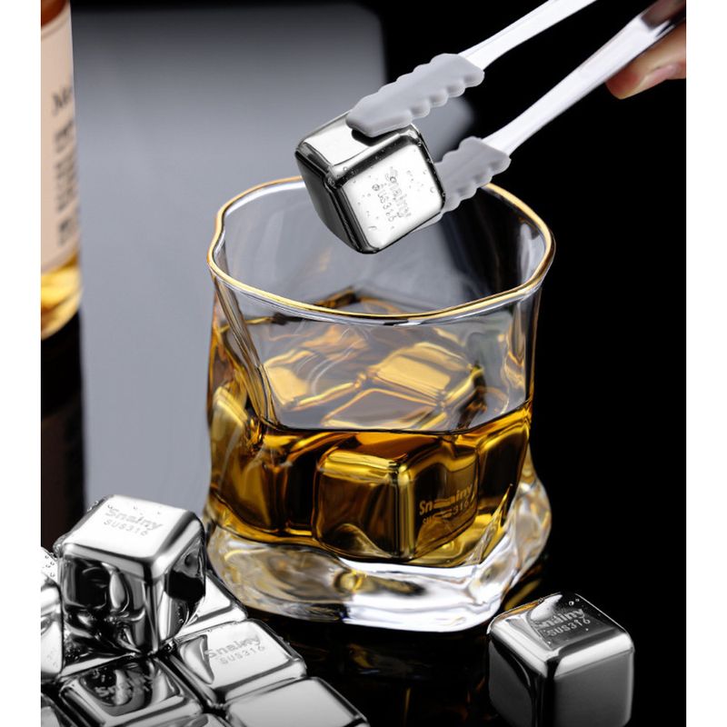 Food Grade 316 Stainless Steel Quick-Freezing Metal Cubes Bar Ice-Cooling Artifact Beer Stone Thickened Ice Cube Set_voghion.com