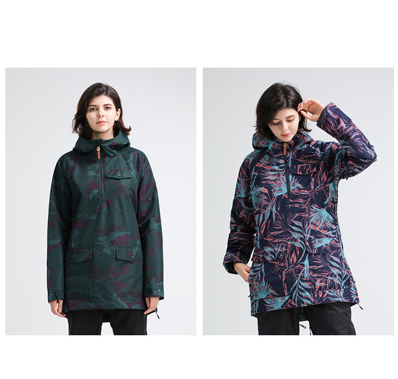 Veste de corps mince imperméable coupe-vent pour femme, haut de gamme, combinaison de neige d'extérieur à double planche en placage, sweat à capuche_voghion.com