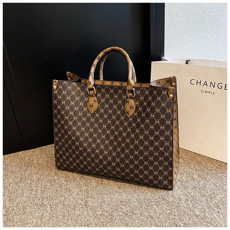 grande capacità tote bag nuova borsa per la spesa retrò leggera borsa di lusso per pendolari borsa a tracolla portatile_voghion.com