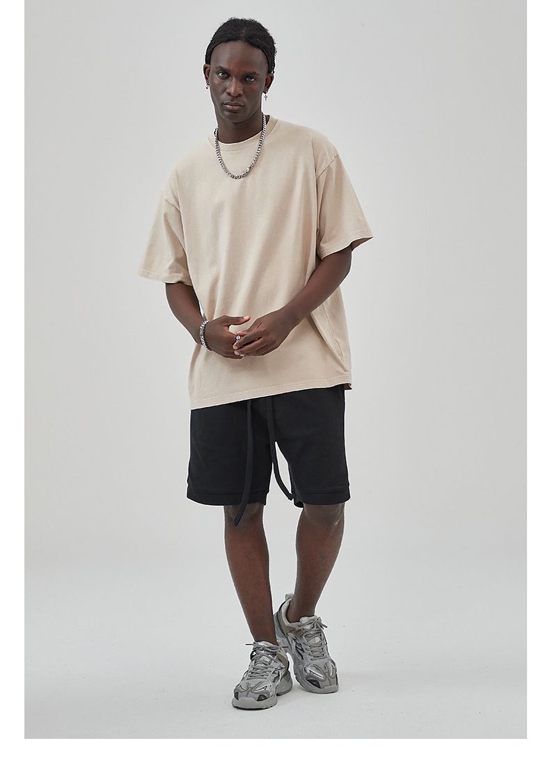 2025 Spring/Summer New Products: Stir fried Snowflake Wax Printing, Washed and Used Men's T-shirt, High Street Trendy_voghion.com