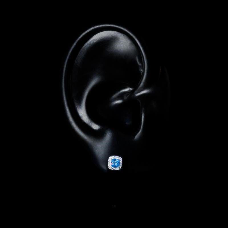 Unisex Blue Ice Sugar Earrings For Light High-End Feel, Unique Niche Design, Trendy Style_voghion.com