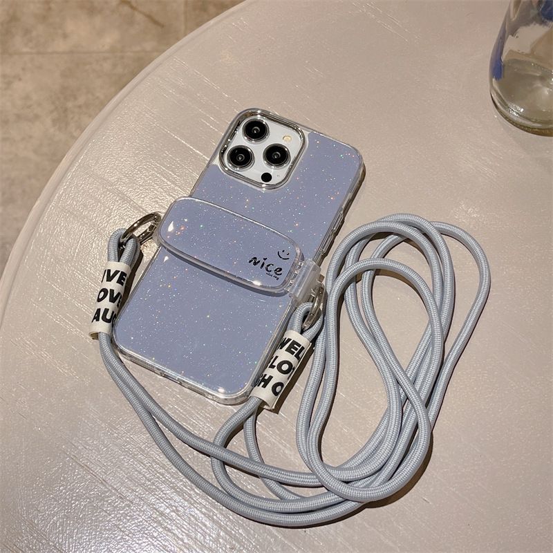 Alça transversal epóxi cor de doce smiley compatível com capa protetora para iPhone 14 Pro Max 16_voghion.com