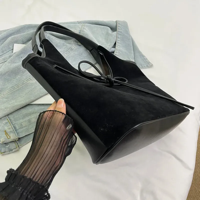 Sacs à bandoulière en daim vintage pour femmes, automne et hiver, sac à main Hobo à fermeture magnétique, sac fourre-tout rétro décontracté_voghion.com