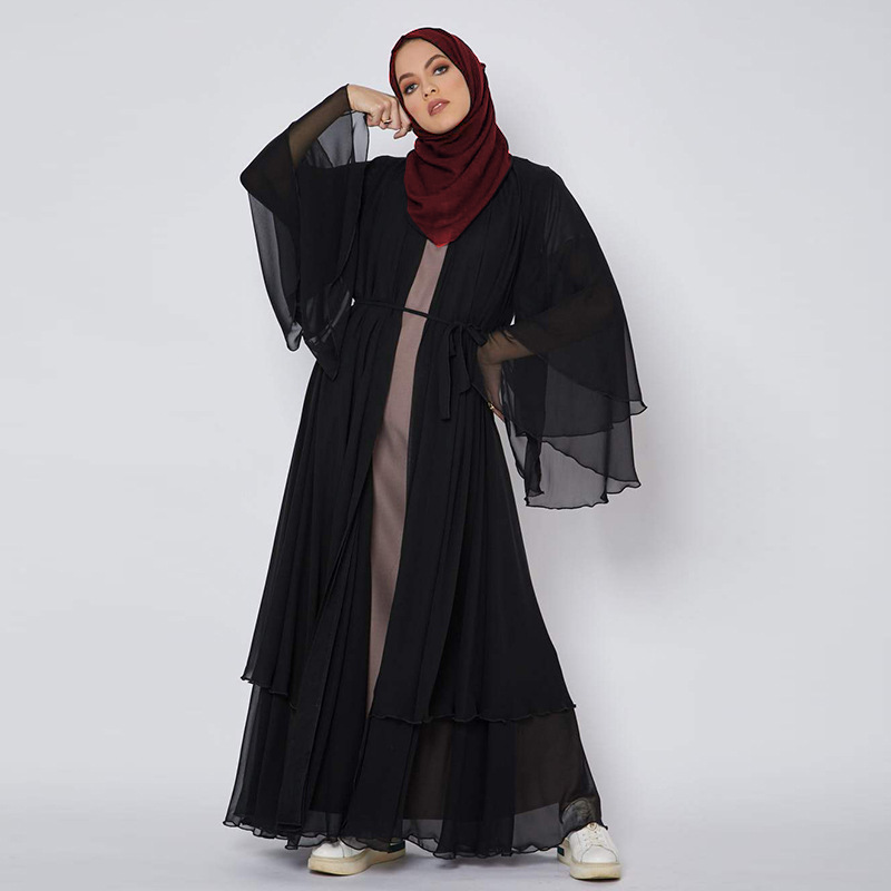 Damenbekleidung Einfarbig Elegant Große Größe Lose Damen Robe Strickjacke Kaftan_voghion.com