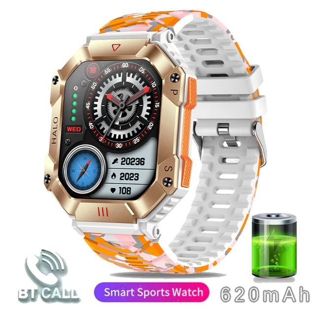 2023 KR80 akıllı saat dayanıklı IP68 su geçirmez askeri spor izle 620mAh pil Bluetooth erkek akıllı saat Xiaomi Android Ios için_voghion.com