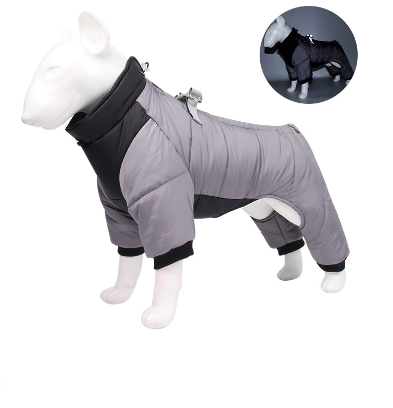 Hundekleidung Herbst und Winter reflektierende wasserdichte Welpen-Daunenjacke Winter dicke Vierbeiner-Kleidung Haustier-Baumwollkleidung_voghion.com