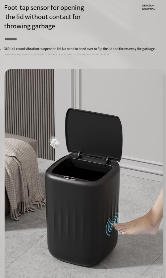 Automatic Induction Trash Can Household Sealed Anti Odor Multi Mode 22L Smart Flip Trash Can_voghion.com