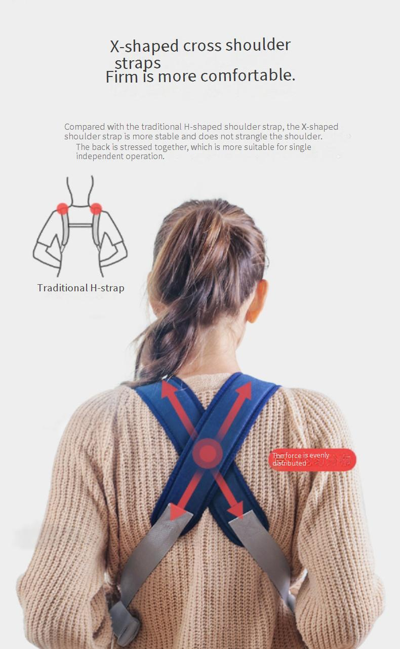 Portabebés bandolera multifuncional de doble hombro, bandolera delantera y trasera_voghion.com