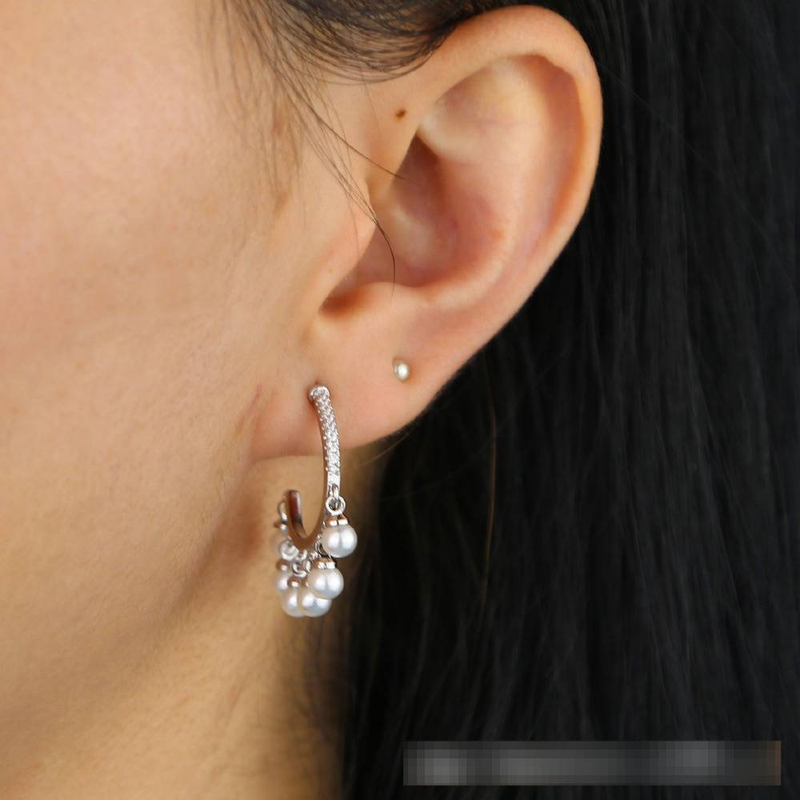 Damenschmuck Elegante Perlenohrringe in Gold und Silber, geometrisches Design für Hochzeit und besondere Anlässe Damen Hochzeitsohrringe Accessoires_voghion.com