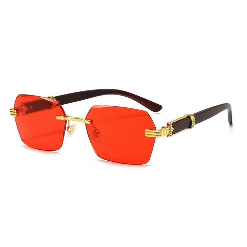Accessori unisex Occhiali da sole con effetto legno - Occhiali da sole quadrati UV400 (8 colori di lenti)_voghion.com