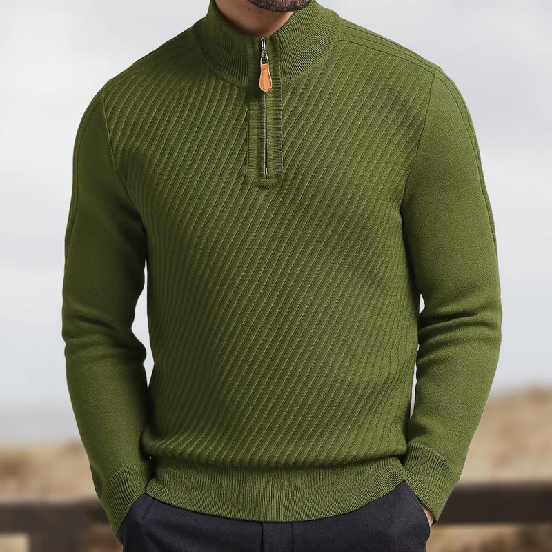Pull col roulé zippé pour homme - Pull slim en tricot texturé (4 couleurs, M-XXL) Tendances mode_voghion.com