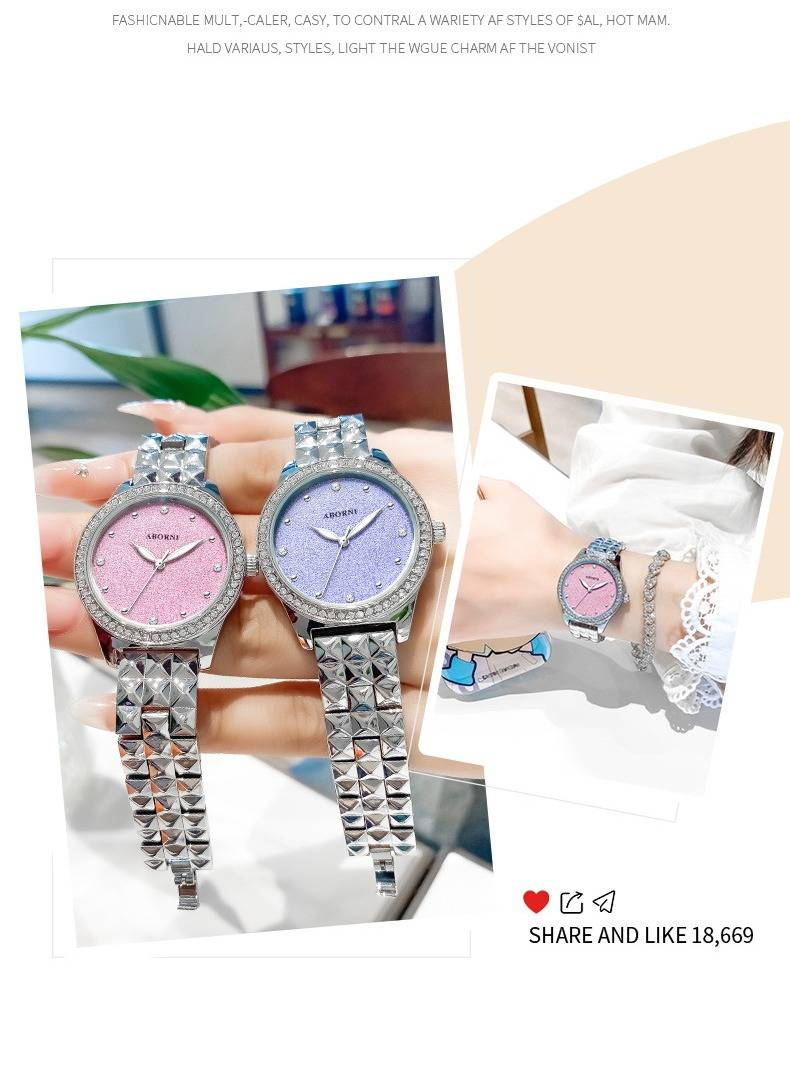 Light Luxury Elegant Women's Watch With Matte Finish, Luminous Hands, And Crystal Accents - Stylish Quartz Timepiece For Everyday Wear_voghion.com