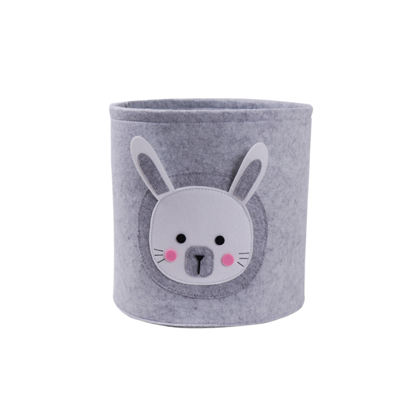 Großer Aufbewahrungsbehälter/Korb aus Filz für Kleidung und Spielzeug – Tier-Cartoon-Design_voghion.com