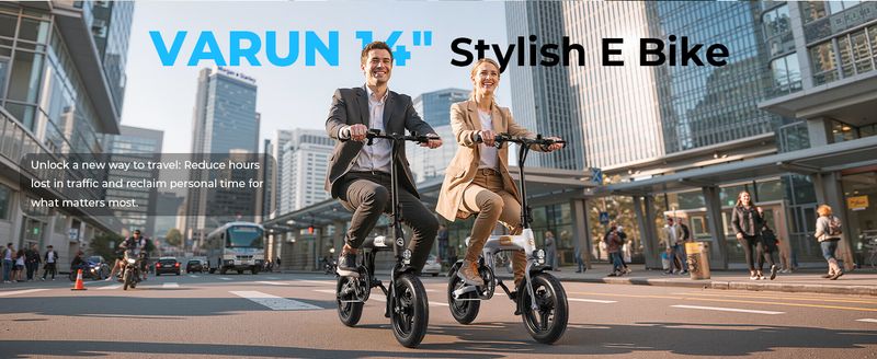 VARUN C14-1 Mini Commuter City Ebike With Rear Shock Suspension, 250W, 36V 7.8Ah Battery_voghion.com