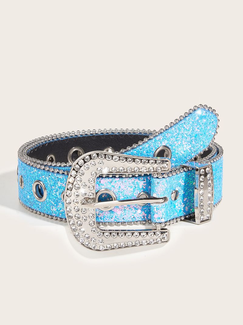Nouvelle ceinture européenne et américaine pour filles sexy, mode féminine, style tendance et brillant, boucle diamant occidentale Y2K, ceinture large, chaîne de taille_voghion.com