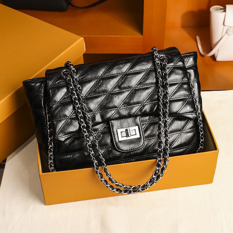 Nuova borsa alla moda per donna, borsa a tracolla con catena, borsa a tracolla da donna con design trapuntato_voghion.com