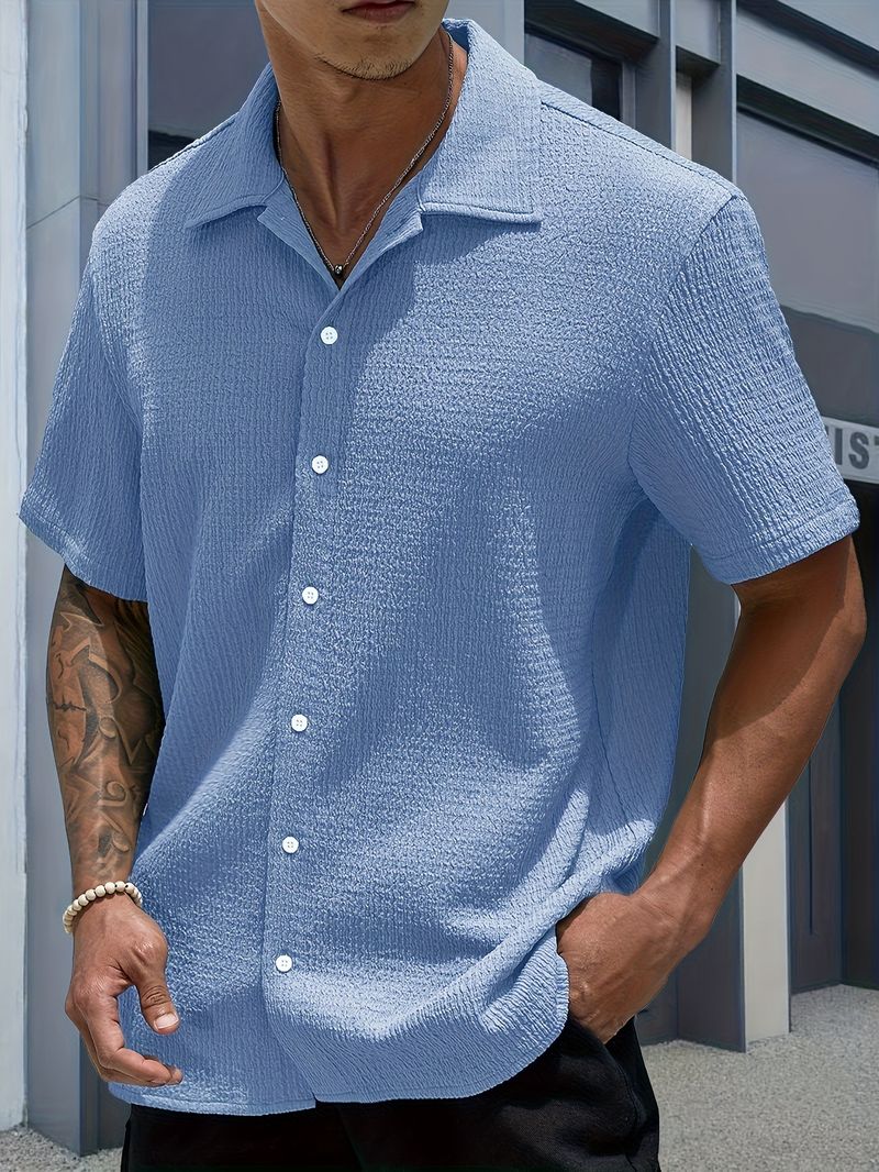 Shirt 2025 Summer New Collection Men's Solid Color Short_voghion.com