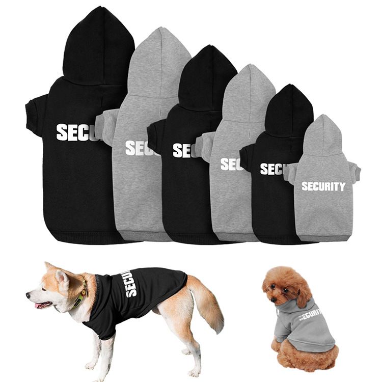 New Pet Clothing Jacket SECURITY Print Hoodie Dog Clothes Autumn Winter_voghion.com