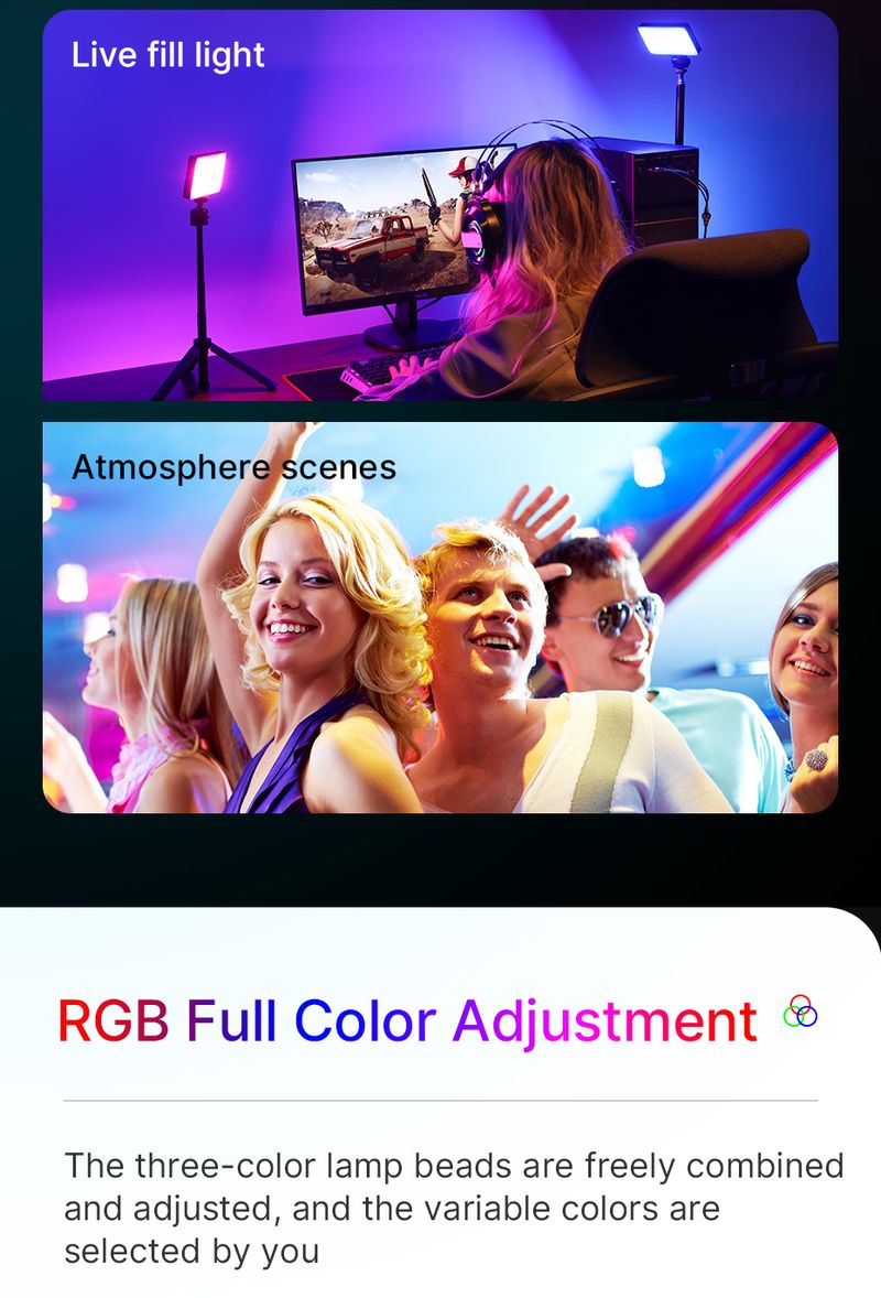 Ulanzi VL120 Full Color RGB Video 2500K-9000K LED Photography Lighting Dimmable Camera Live Vlog Fill Light_voghion.com