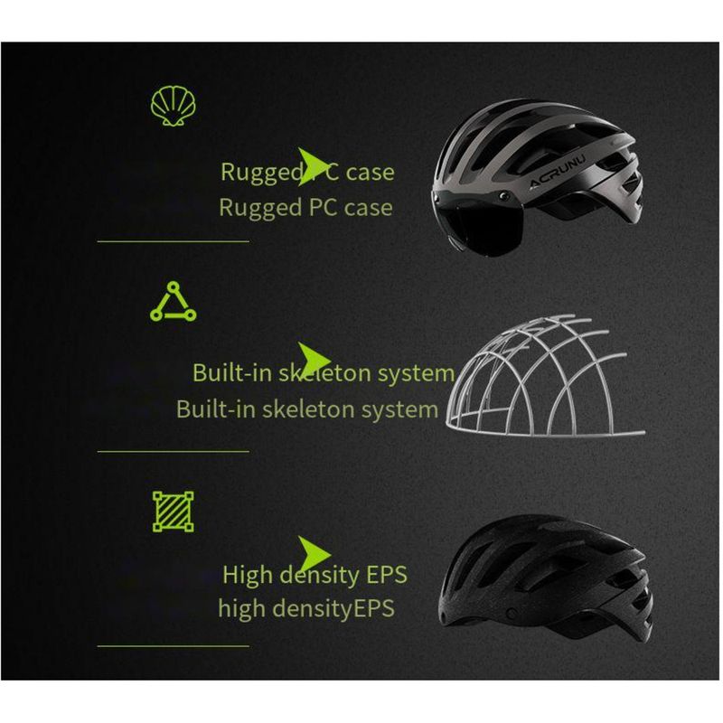 Casque de vélo moulé intégré avec pare-brise et éclairage magnétique_voghion.com