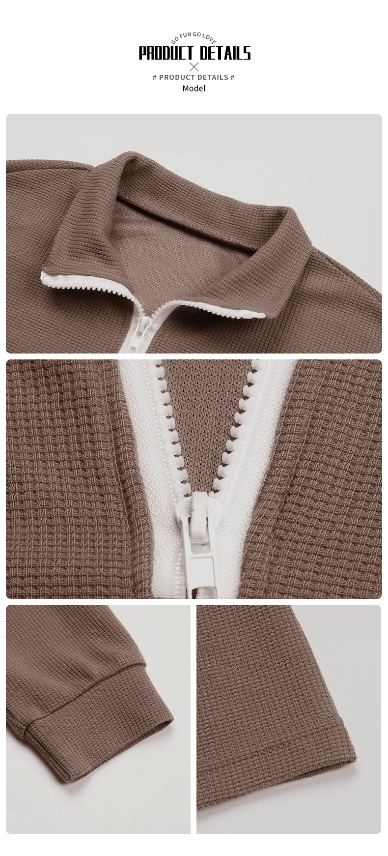 Maglione casual da donna con risvolto a maniche lunghe con cerniera superiore_voghion.com