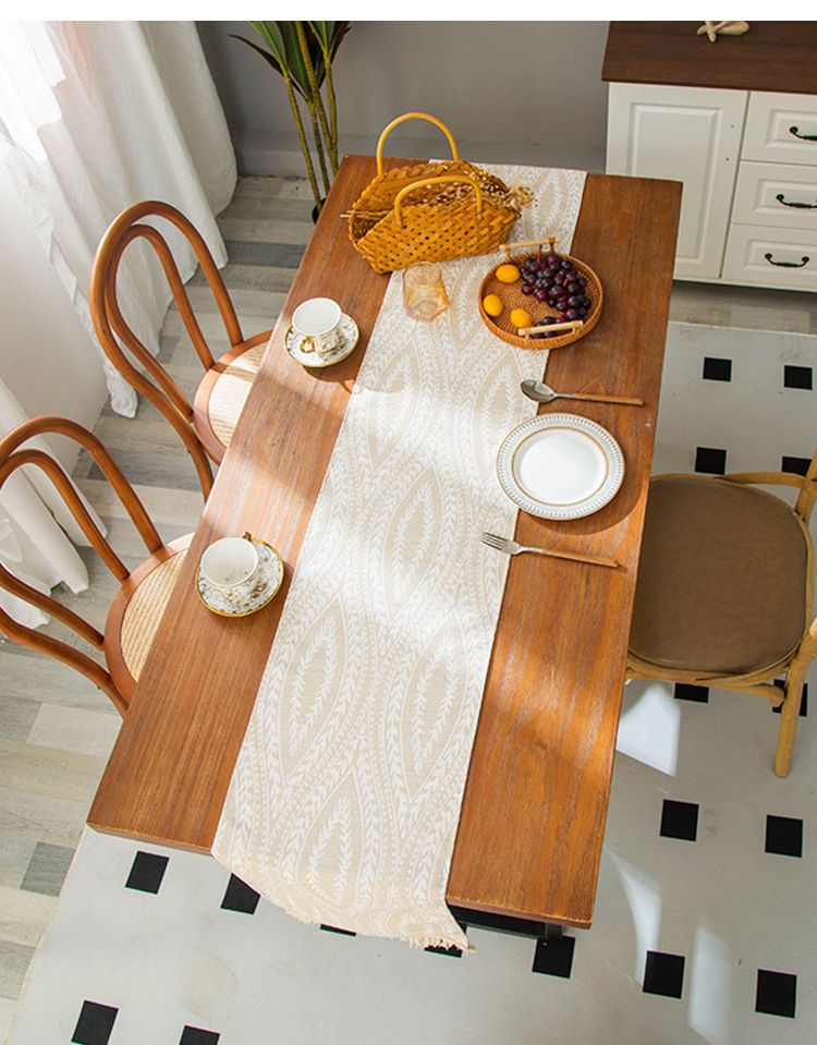 Modern Simple Coffee Table TV Cabinet Table Flag Dust Cover Zen Tea Ceremony Warp Knitted Cotton And Linen Tablecloth_voghion.com