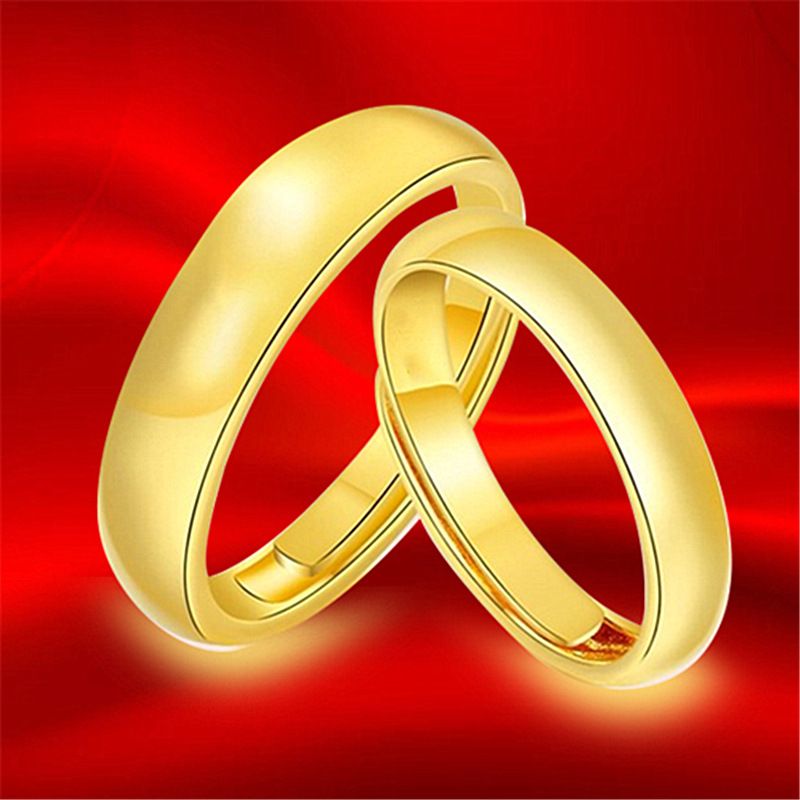 Placcato per coppie con apertura luminosa e liscia, anello eterno classico galvanizzato spesso_voghion.com