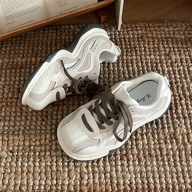 Paris Style Small Thick Soled Dad For Women New Spring Autumn Versatile Lightweight And Height Increasing Casual Shoes_voghion.com