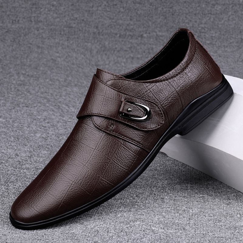 Neu Formal Für Büroangestellte Business Casual Echtes Leder Herren Vier Jahreszeiten Einfache Derby Schuhe_voghion.com