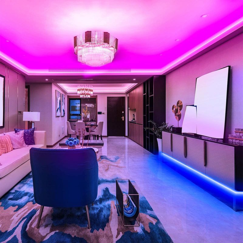 Bande lumineuse LED RGB USB 5 V avec Bluetooth et télécommande infrarouge - 16 millions de couleurs, LED SMD 5050/2835 (12/18/30/60 LED/mètre), flexible et autocollante_voghion.com