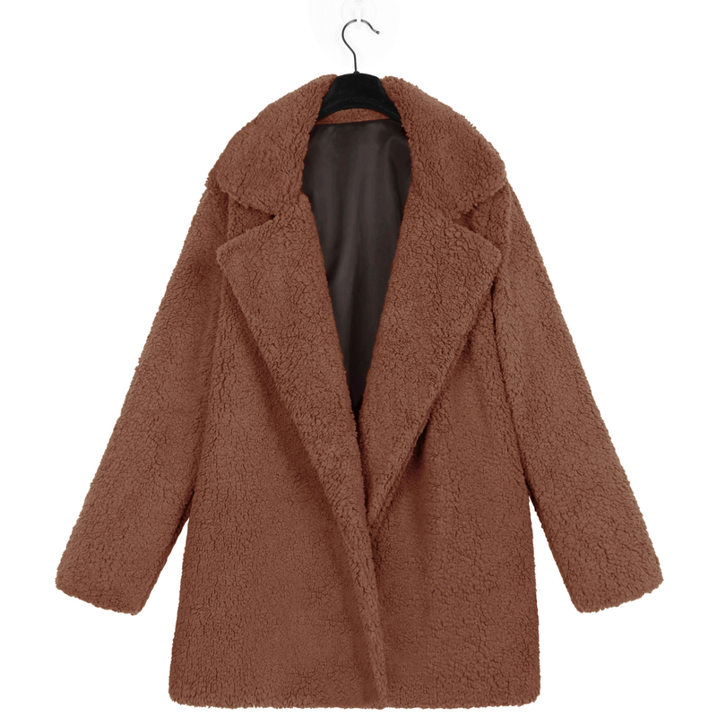 Women's Top Jacket Autumn And Winter Fashion New Suit Collar Long-sleeved_voghion.com
