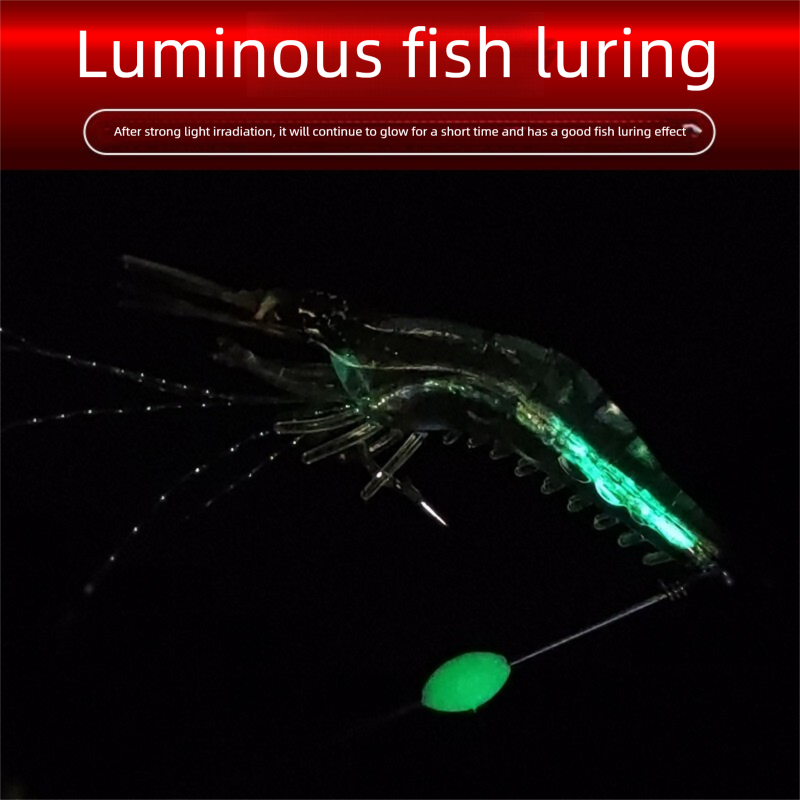 Bear Fire Lure Luminous Bionic Shrimp With Hooks, Soft For Bass And Crappie_voghion.com