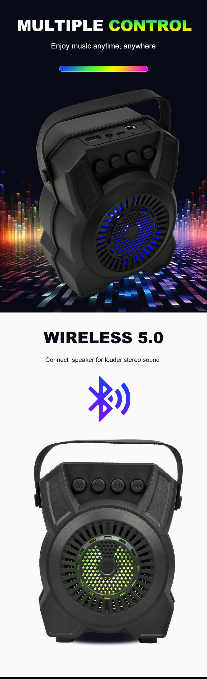 ZQS1316 Mini prijenosni Bluetooth zvučnik s radiom i višenamjenskim zvučnikom_voghion.com
