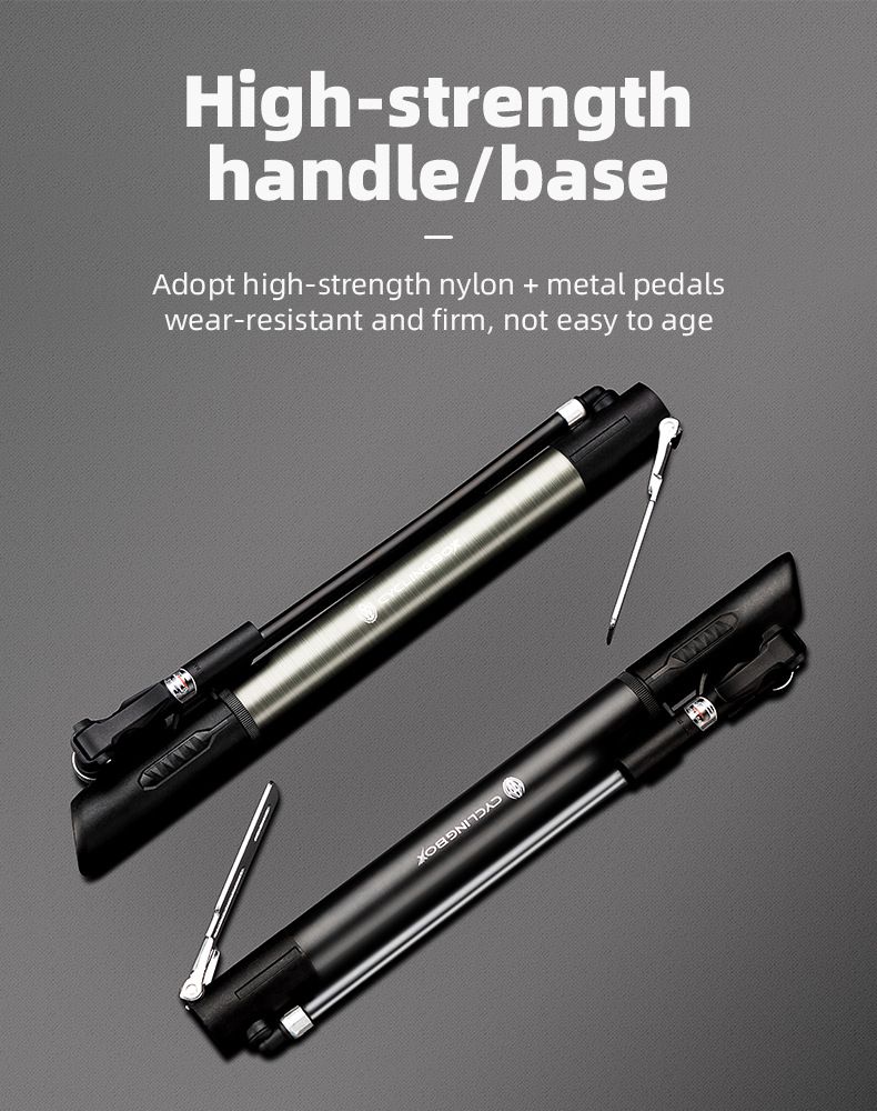 120PSI Aluminiumlegierung portable Mini-Loftzylinder mat Auer, Héichdrock-Inflatiounszylinder, Vëlo-Inflator_voghion.com